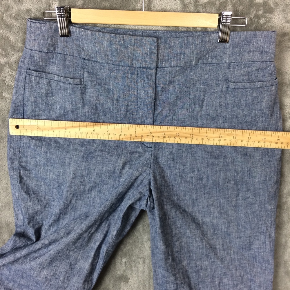 Ann Taylor Linen Dress Pants Womens 12 Blue Classic Career Preppy Teacher - Picture 8 of 16